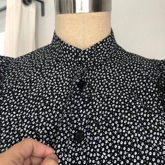 H&M Cottagecore Prairie Blouse Top Floral 4 34 - Picture 3 of 6